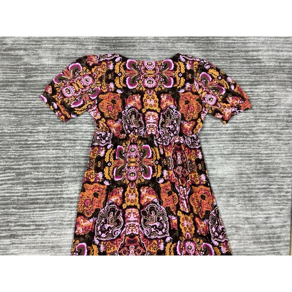 Madison Dress Womens‎ Large Multicolor V-Neck ALine Short Sleeve Polyester Blend - Picture 8 of 11